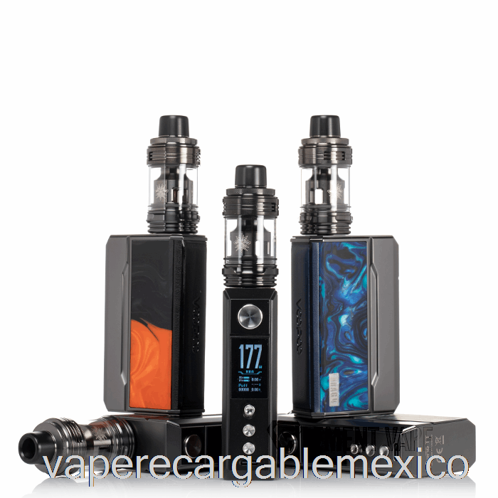 Vape Recargable Voopoo Drag 4 177w Kit De Inicio Gun Metal + Azul Océano